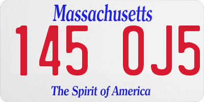 MA license plate 145OJ5