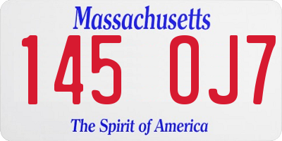 MA license plate 145OJ7