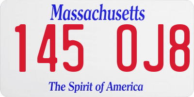 MA license plate 145OJ8