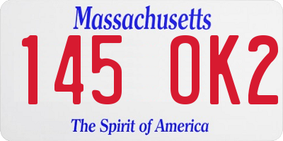 MA license plate 145OK2