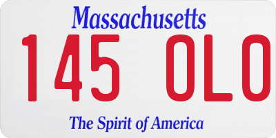 MA license plate 145OL0