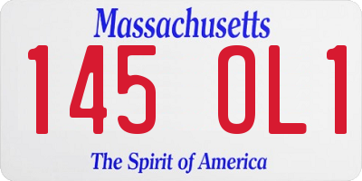 MA license plate 145OL1