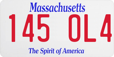 MA license plate 145OL4