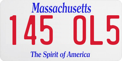 MA license plate 145OL5