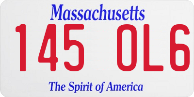 MA license plate 145OL6