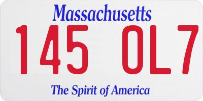 MA license plate 145OL7
