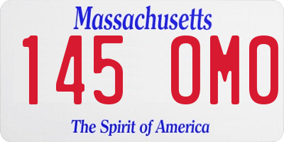 MA license plate 145OM0