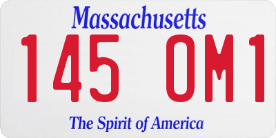 MA license plate 145OM1