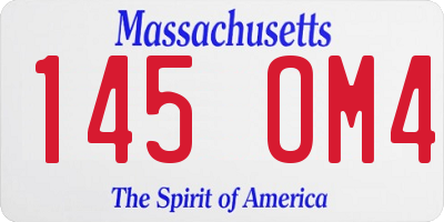 MA license plate 145OM4