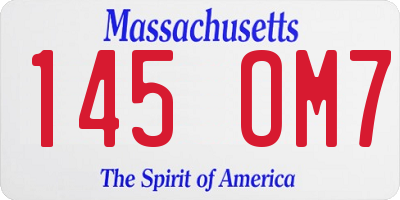 MA license plate 145OM7