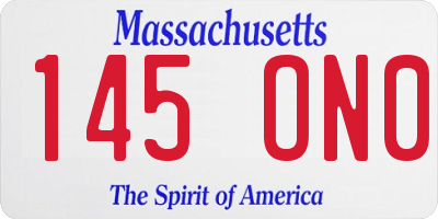 MA license plate 145ON0
