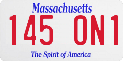 MA license plate 145ON1
