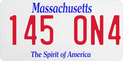 MA license plate 145ON4