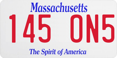 MA license plate 145ON5