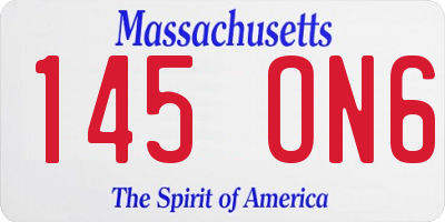 MA license plate 145ON6