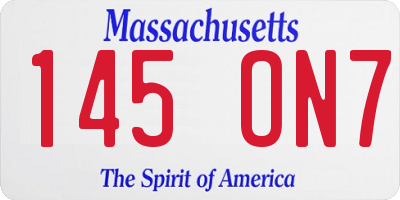 MA license plate 145ON7