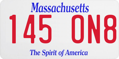 MA license plate 145ON8