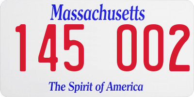 MA license plate 145OO2