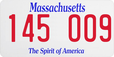 MA license plate 145OO9