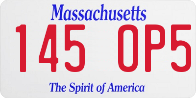 MA license plate 145OP5