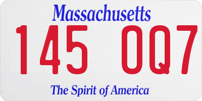MA license plate 145OQ7