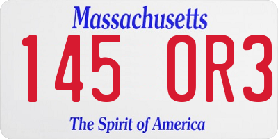 MA license plate 145OR3