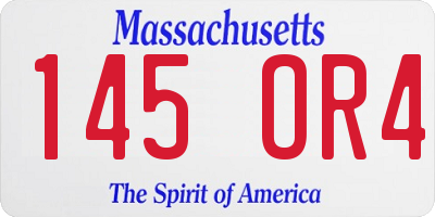 MA license plate 145OR4