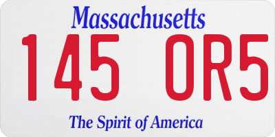 MA license plate 145OR5