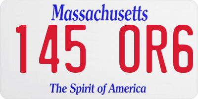 MA license plate 145OR6