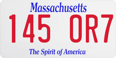 MA license plate 145OR7