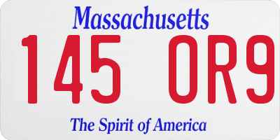 MA license plate 145OR9