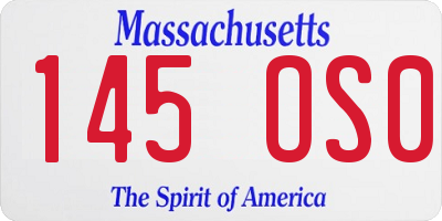 MA license plate 145OS0
