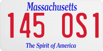MA license plate 145OS1