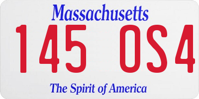 MA license plate 145OS4