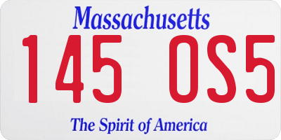 MA license plate 145OS5