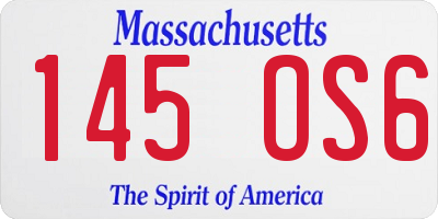 MA license plate 145OS6