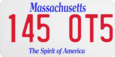 MA license plate 145OT5