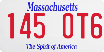 MA license plate 145OT6
