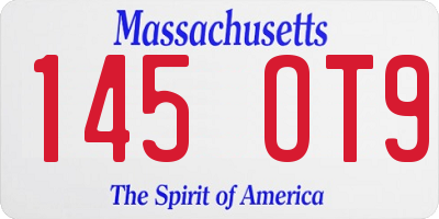 MA license plate 145OT9
