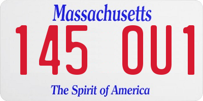 MA license plate 145OU1