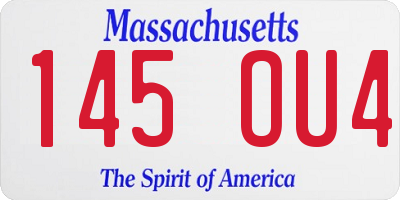 MA license plate 145OU4