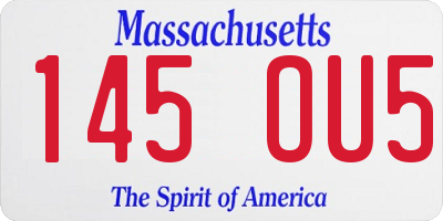 MA license plate 145OU5