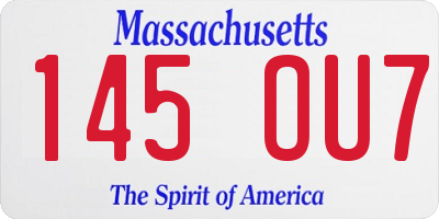 MA license plate 145OU7