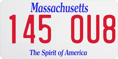MA license plate 145OU8