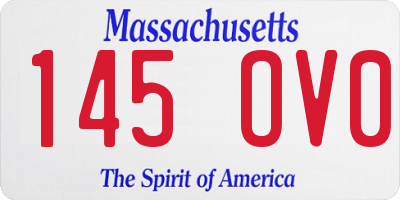 MA license plate 145OV0