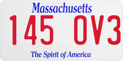 MA license plate 145OV3