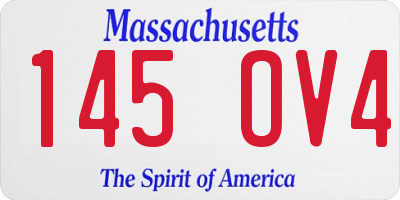MA license plate 145OV4