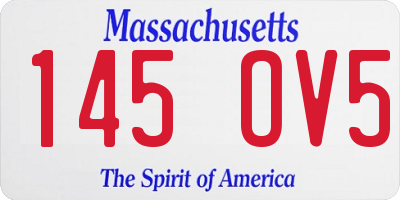 MA license plate 145OV5