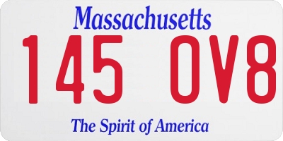 MA license plate 145OV8