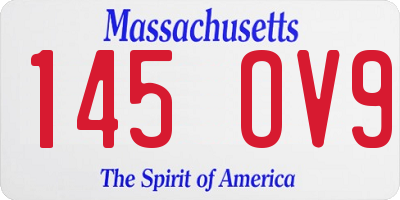 MA license plate 145OV9